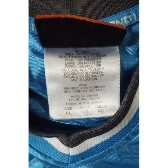 Andi Sleeveless Basketball Jersey Tank Mens Sz XL Blue and Grey Sports Shirt - Picture 4 of 6